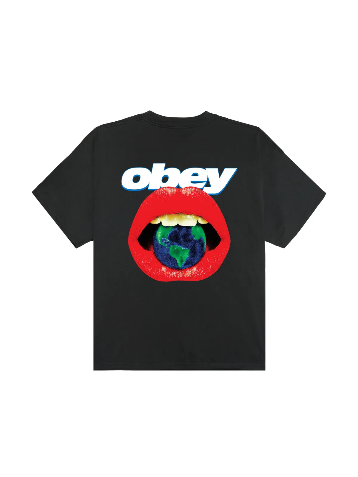 Teeshirts Obey Lips Vintage Black, vue arrière