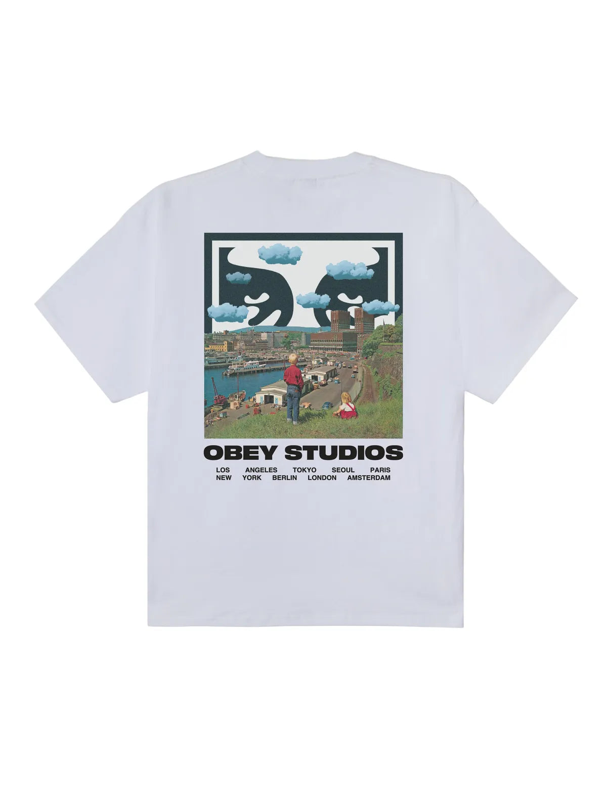 Teeshirts Obey Sky Face White, vue arrière