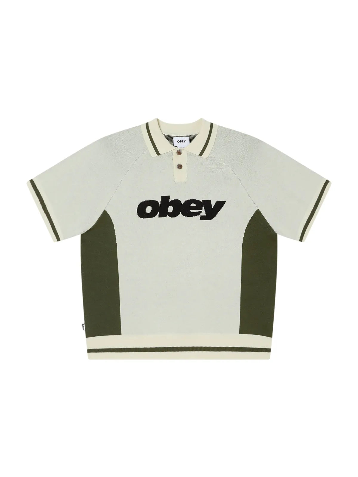 Polos Obey Sport Polo Sweater Unbleached Multi, vue avant