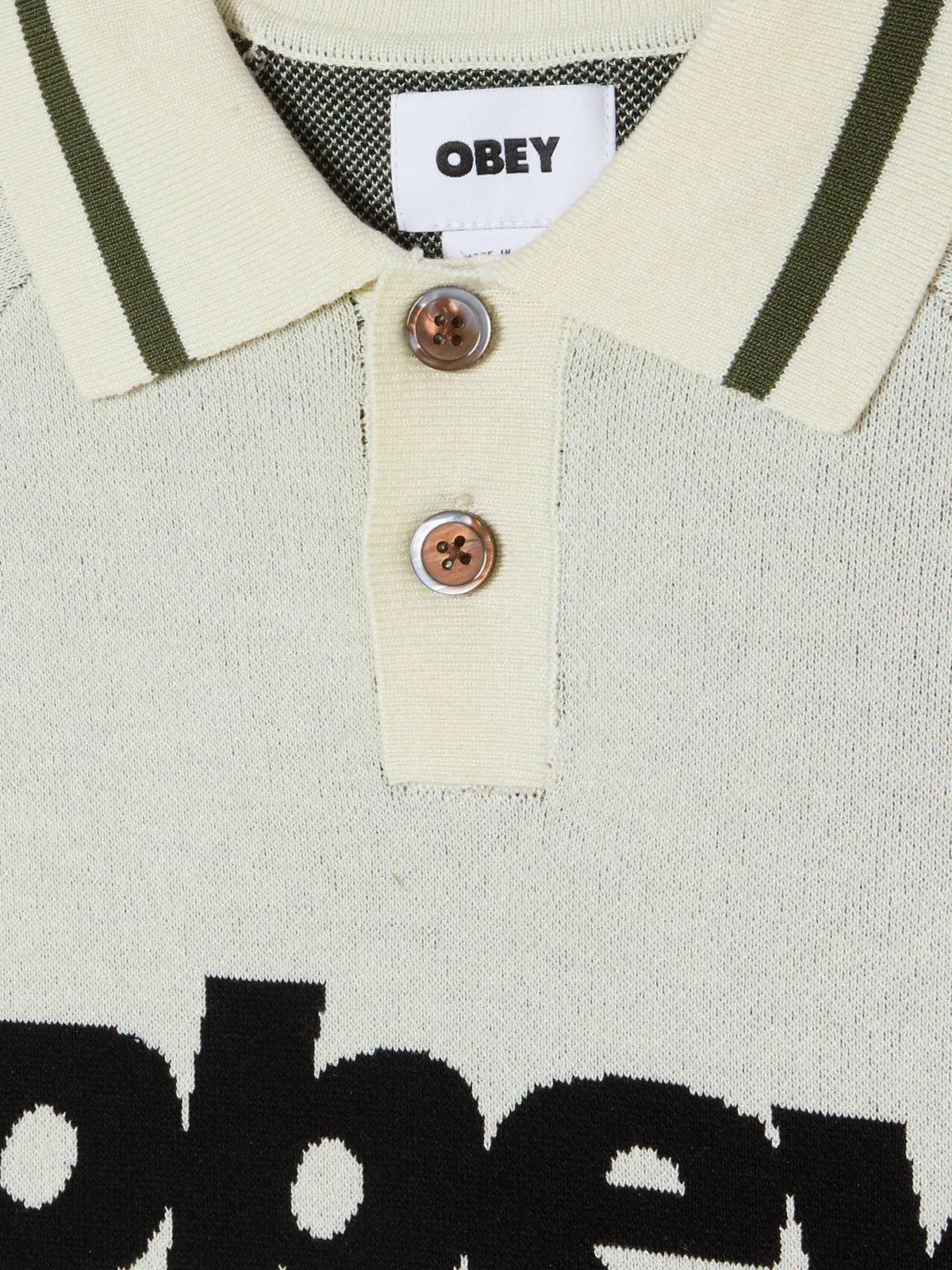 Polos Obey Sport Polo Sweater Unbleached Multi, vue détail