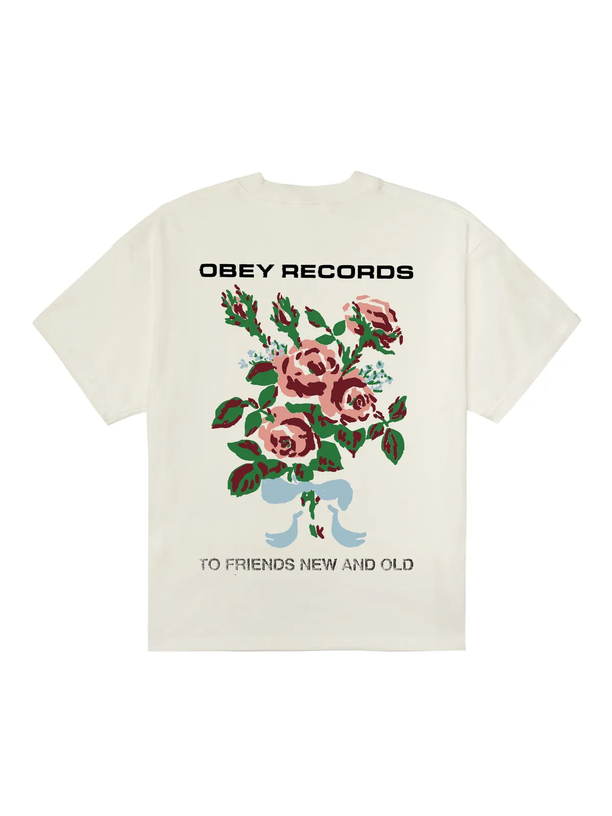 Teeshirts Obey To New Friends And Old Vintage White, vue arrière