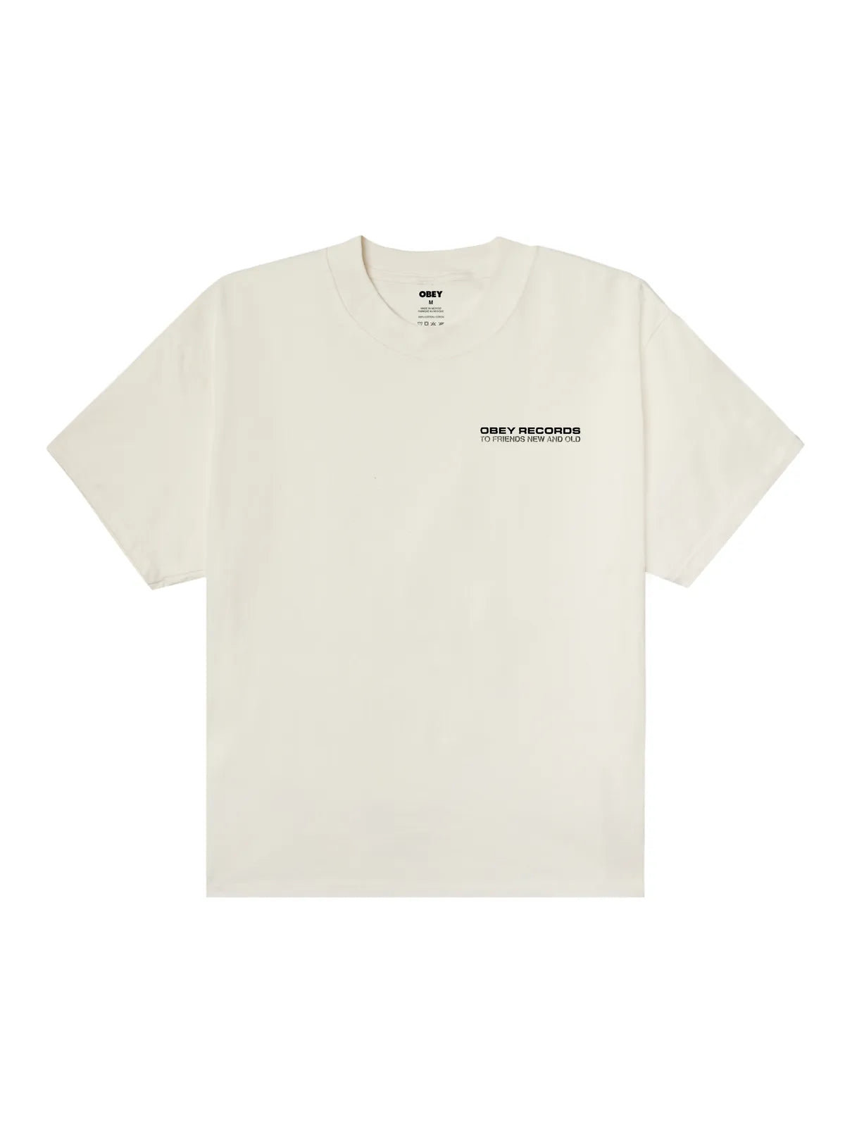 Teeshirts Obey To New Friends And Old Vintage White, vue avant