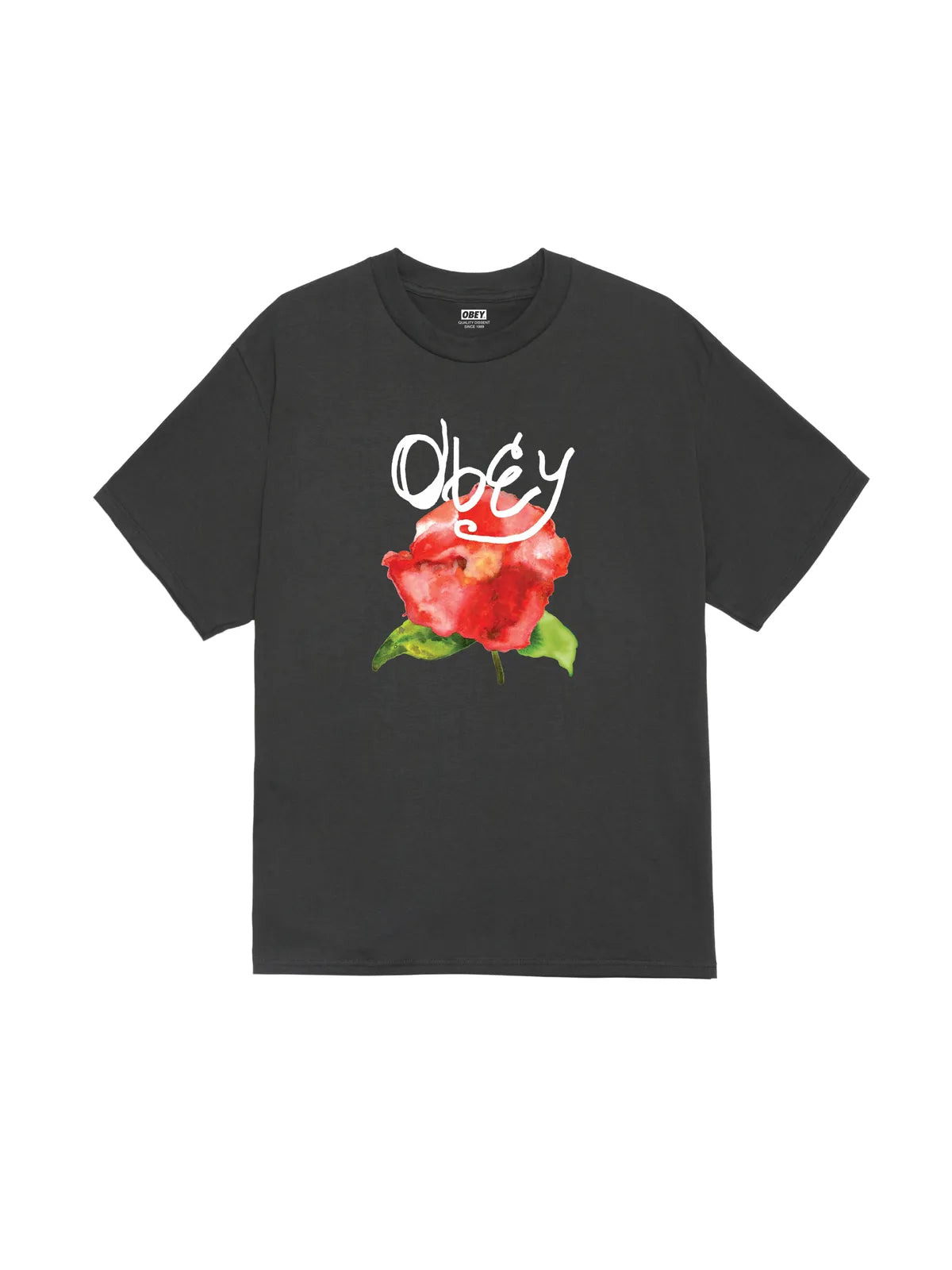 Teeshirts Obey Watercolor Poppy Vintage Black, vue arrière