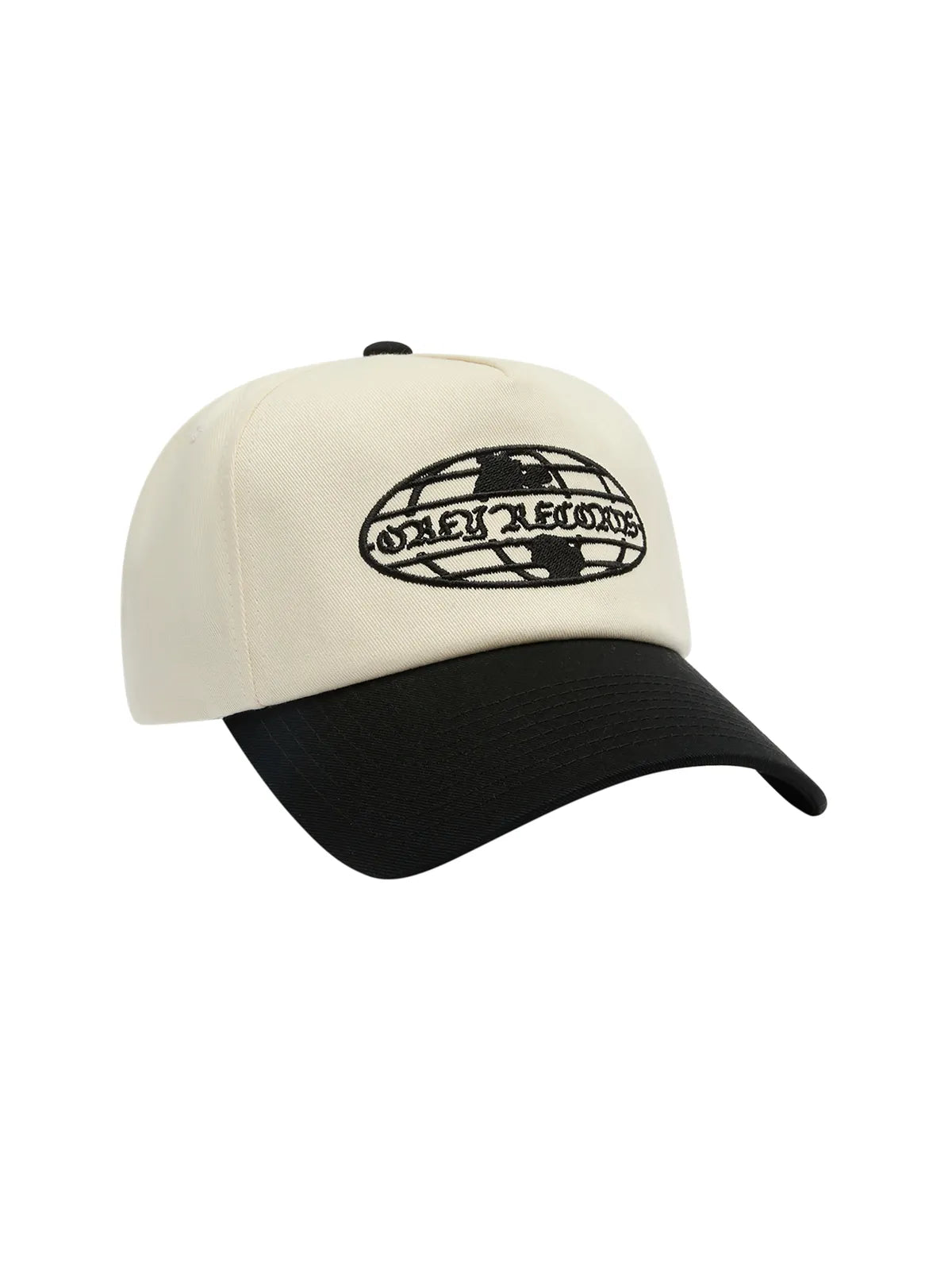 Casquettes Obey World Records 5 Panel Sb Black Multi, vue avant 3/4