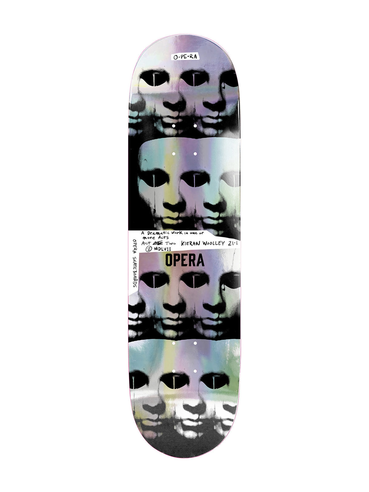 Planches de skate Opera Deck Kieran Woolley Repeater Ex7 8.5 X 31.95 Wb-14.25, vue de dessous