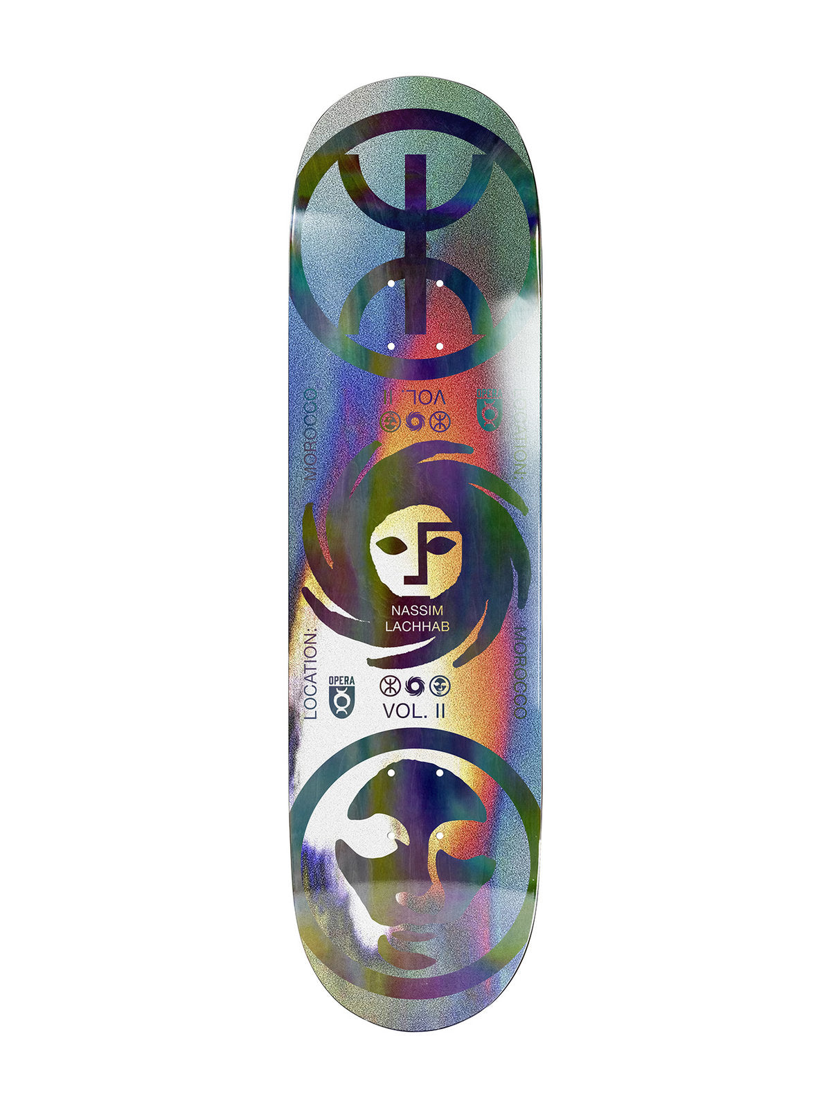 Planches de skate Opera Deck Nassim Lachhab Crypto Ex7 8.375 X 32.2 Wb-14.25, vue de dessous