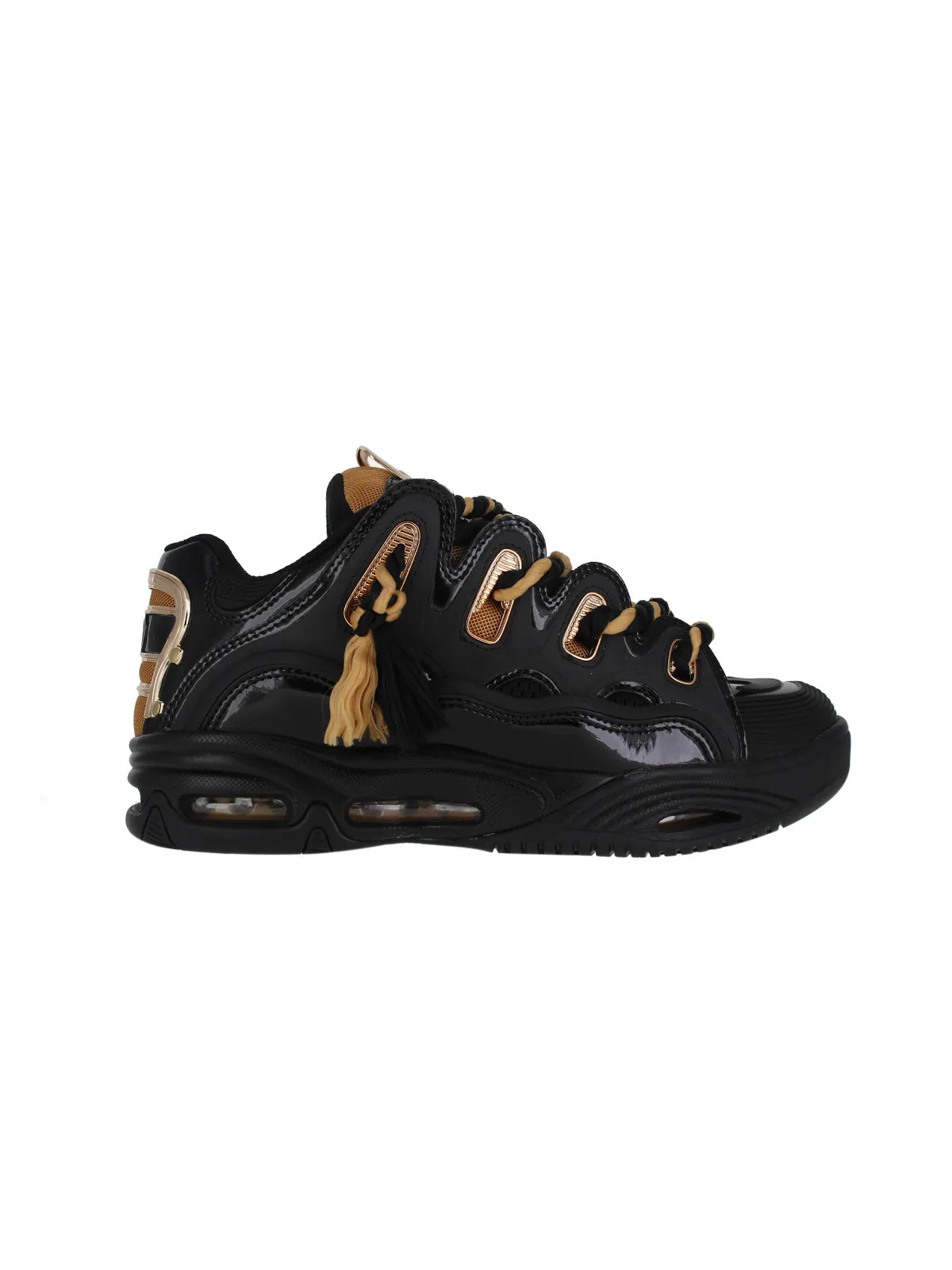 Chaussures de skateboard Osiris D3 2001 25 Years/Black/Gold, vue de coté