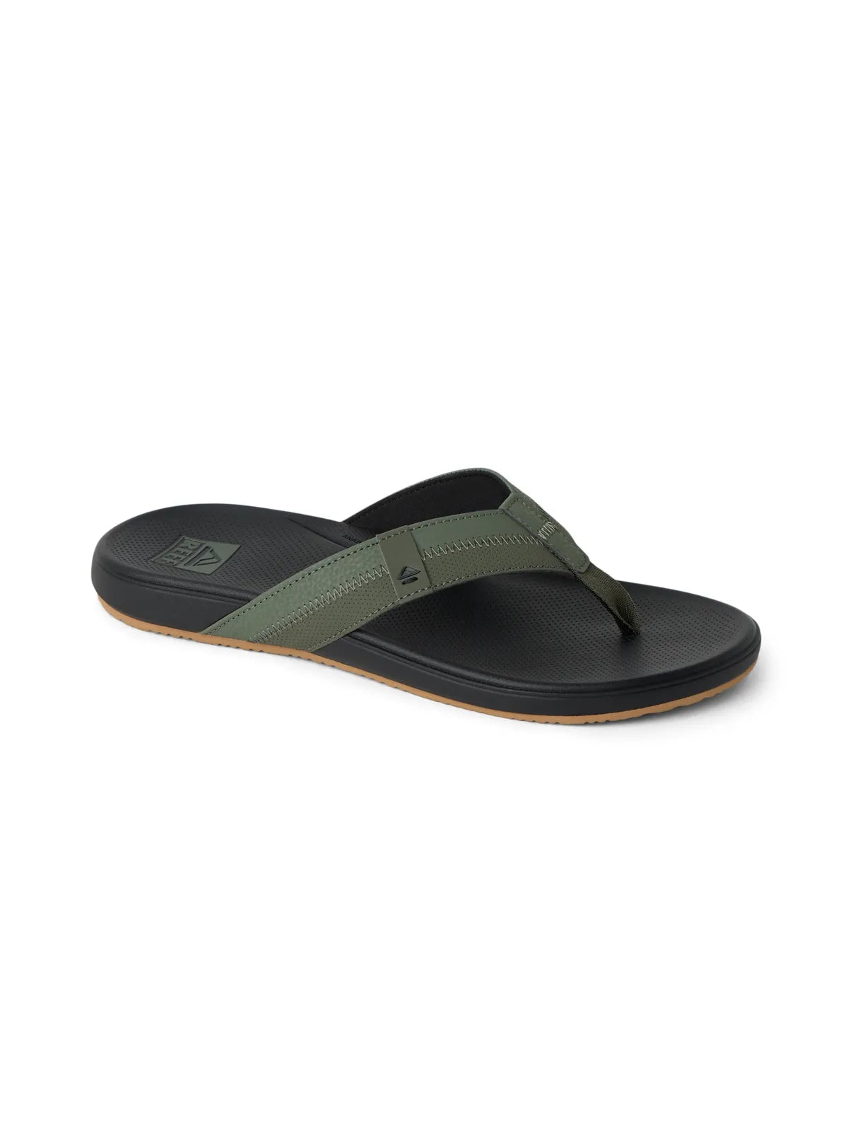 Tongs Reef Cushion Phantom 2.0 Olive/Gum, vue pied droit