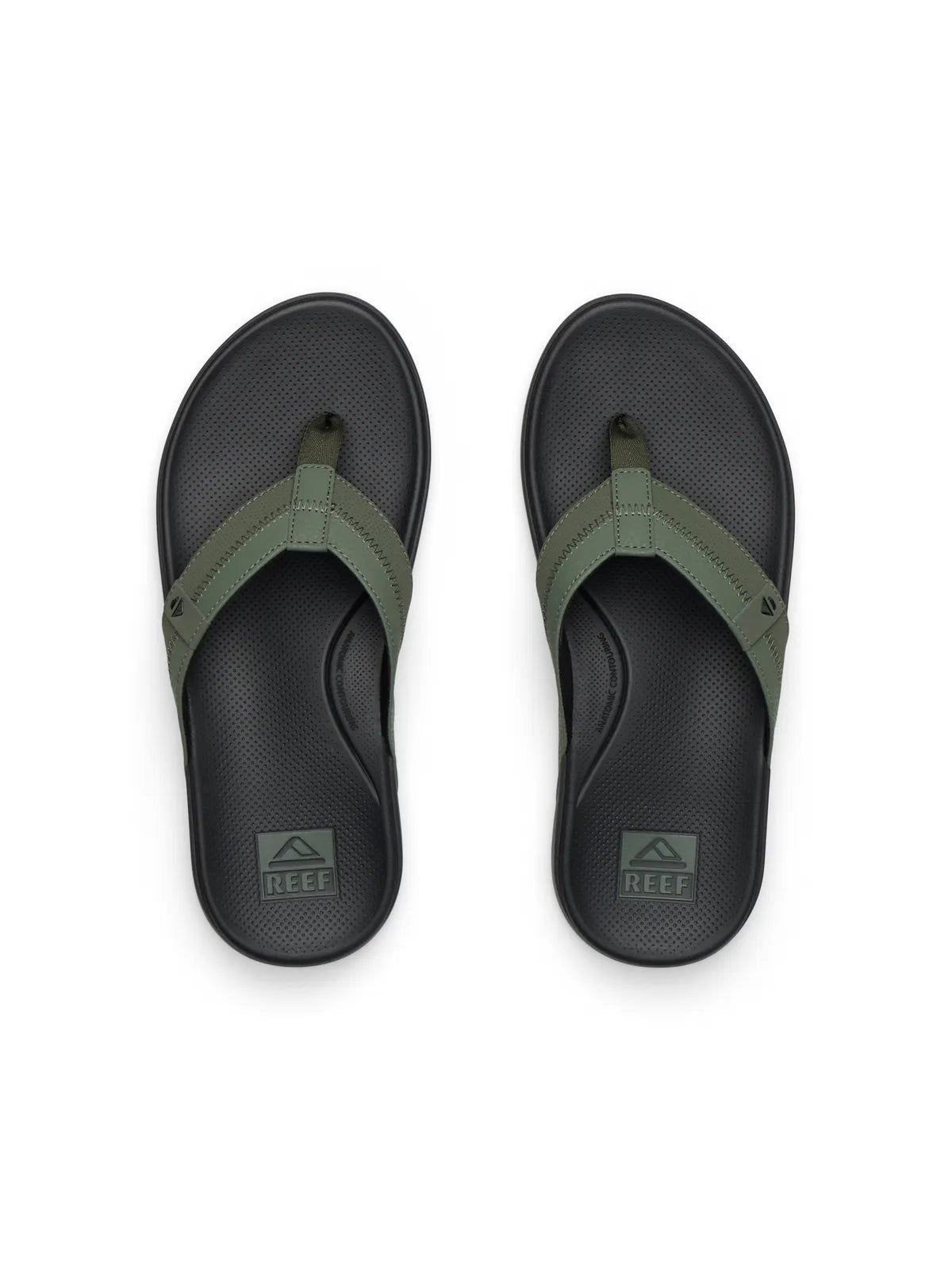 Tongs Reef Cushion Phantom 2.0 Olive/Gum, vue de dessus