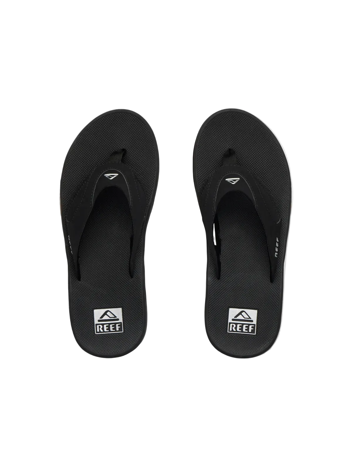 Tongs Reef Fanning Black/Silver, vue de dessus