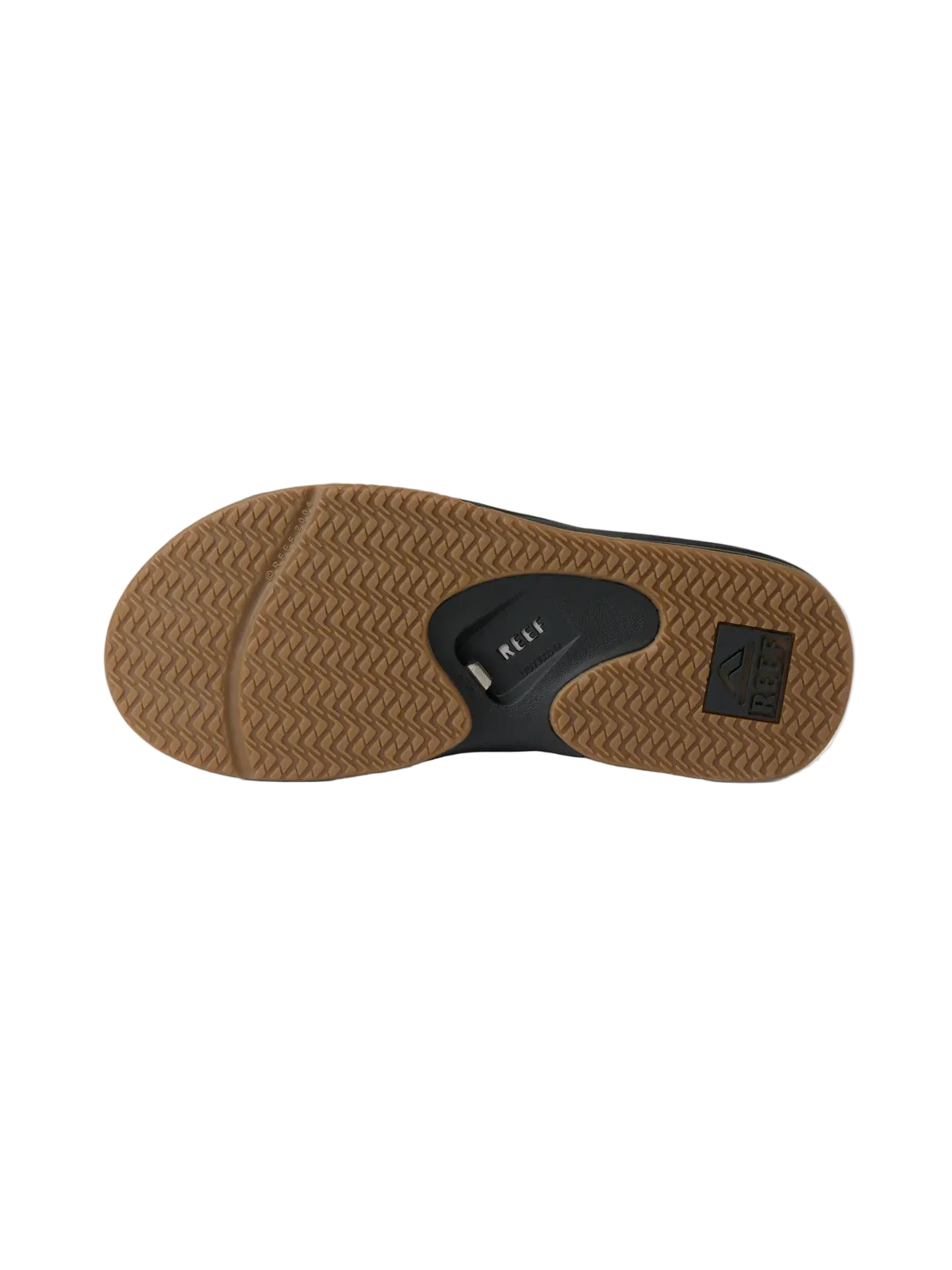 Tongs Reef Fanning Black/Silver, vue de dessous