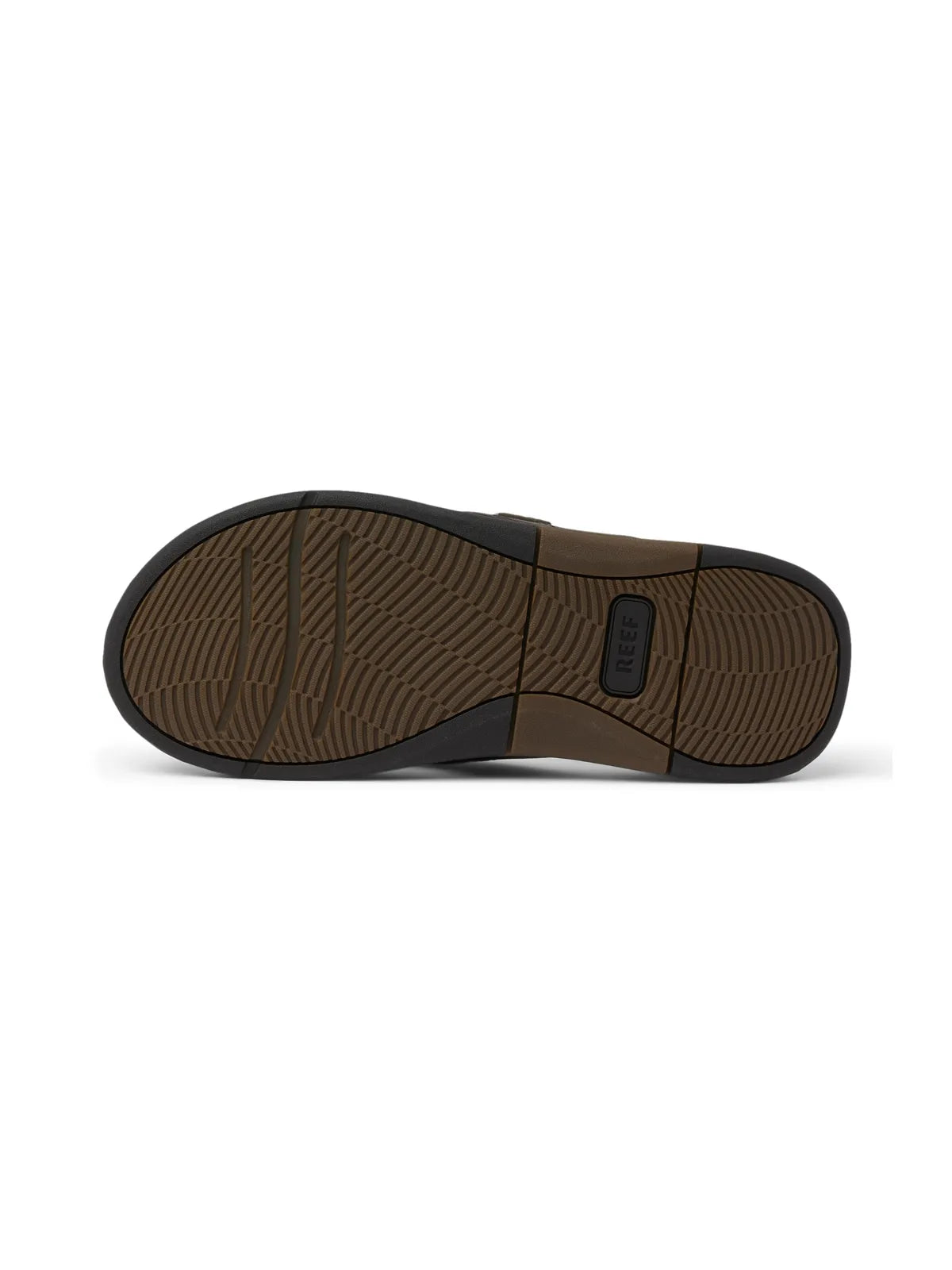 Tongs Reef Leather Offshore Dark Brown, vue de dessous