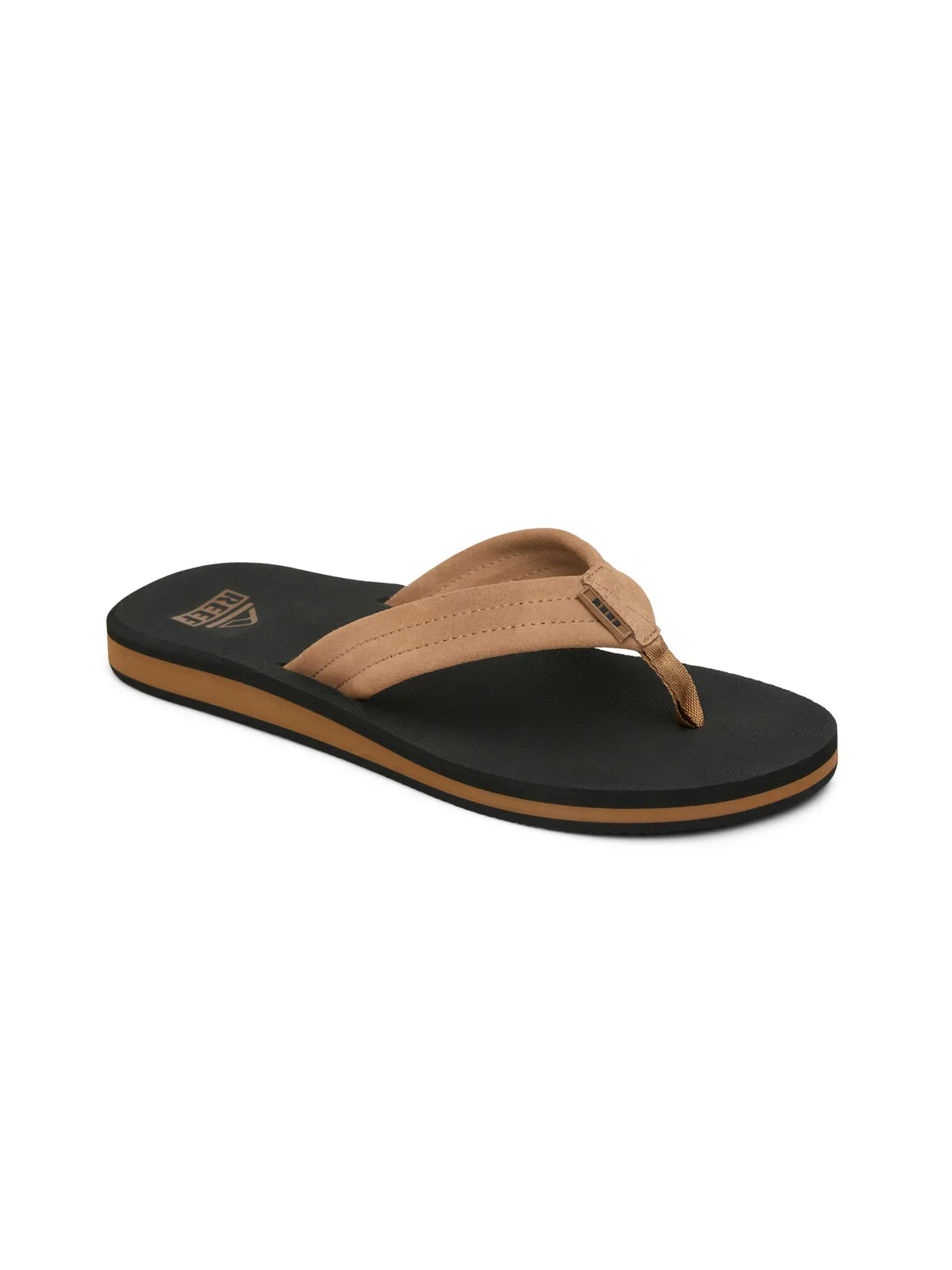 Tongs Reef The Groundswell Black/Tan, vue pied droit