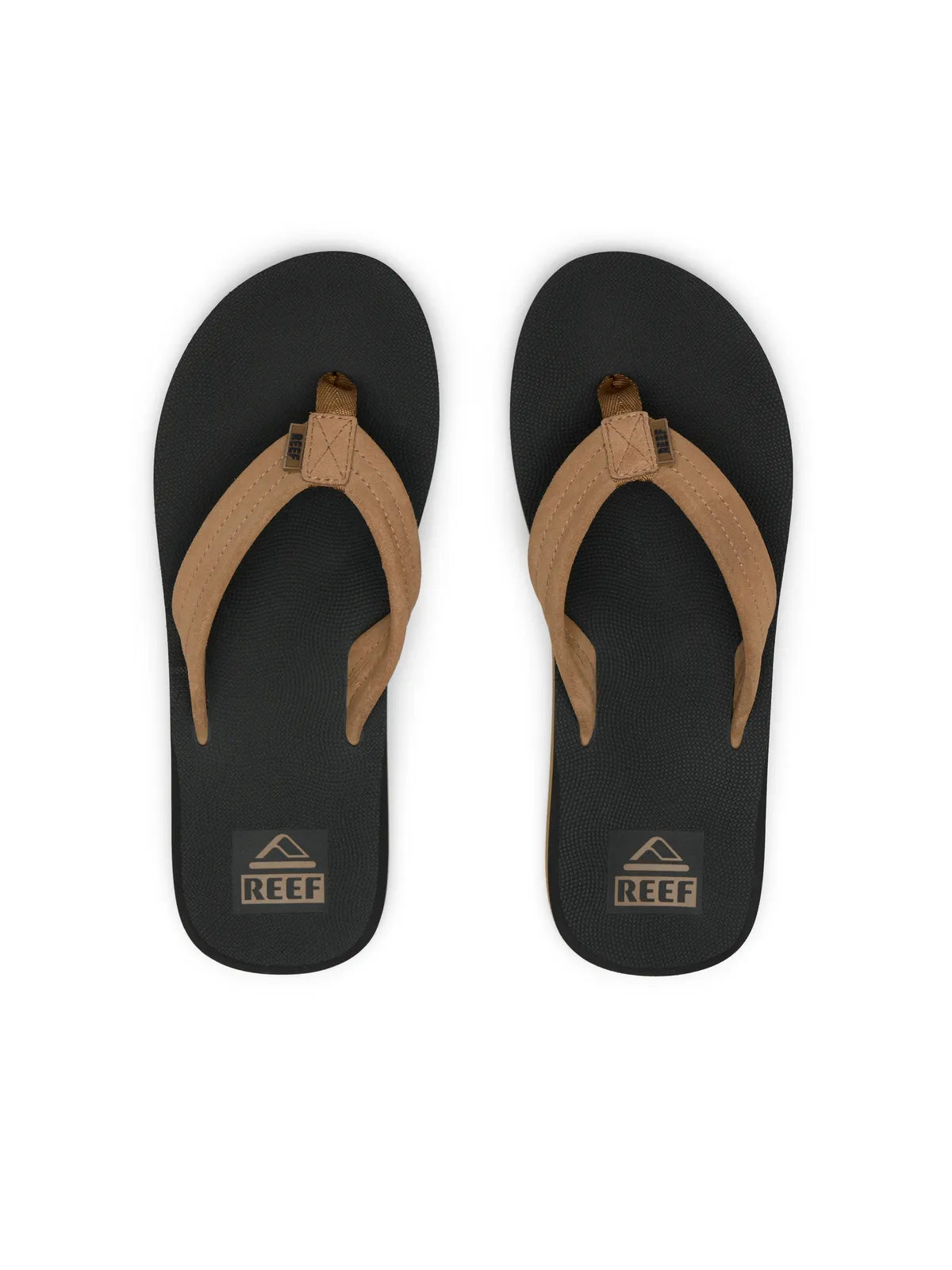 Tongs Reef The Groundswell Black/Tan, vue de dessus