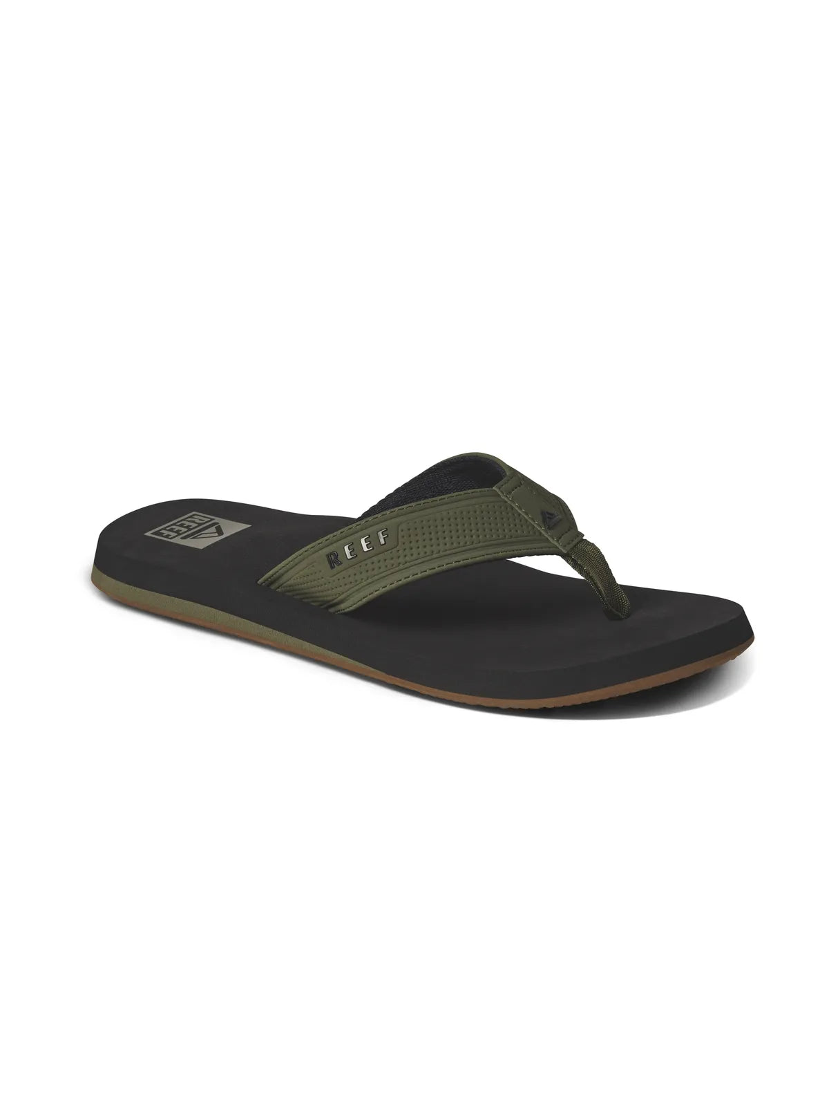 Tongs Reef The Layback Black/Olive, vue pied droit
