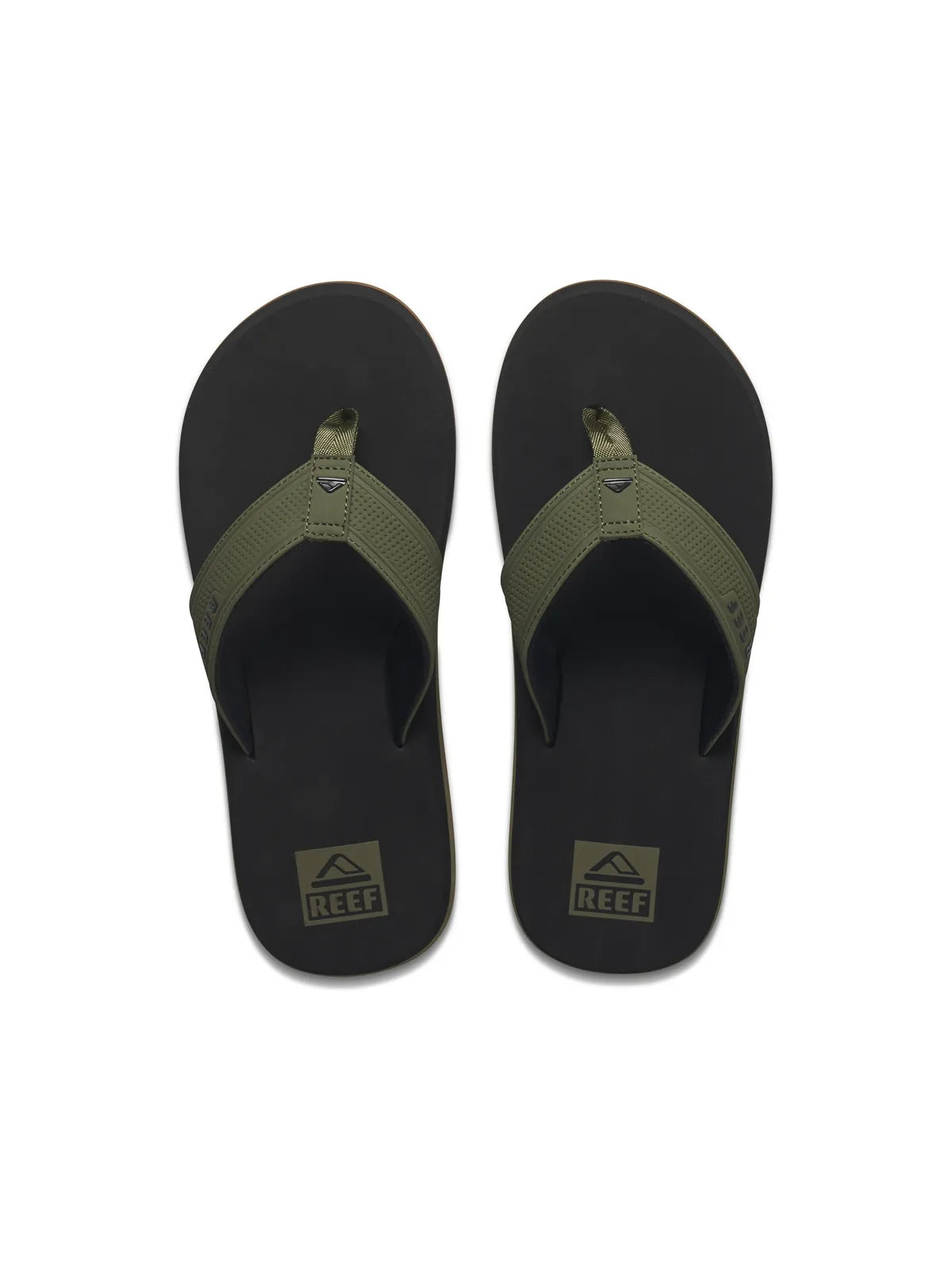 Tongs Reef The Layback Black/Olive, vue de dessus
