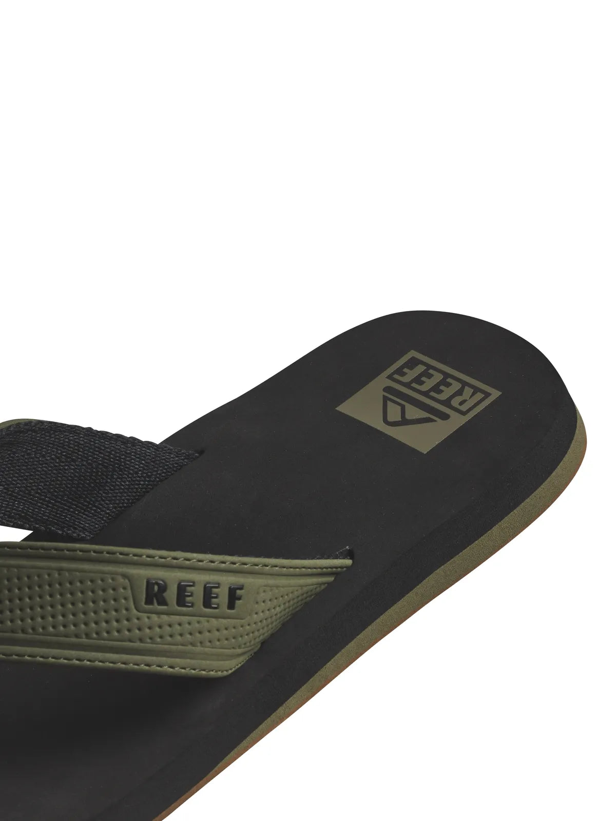Tongs Reef The Layback Black/Olive, vue détail avant