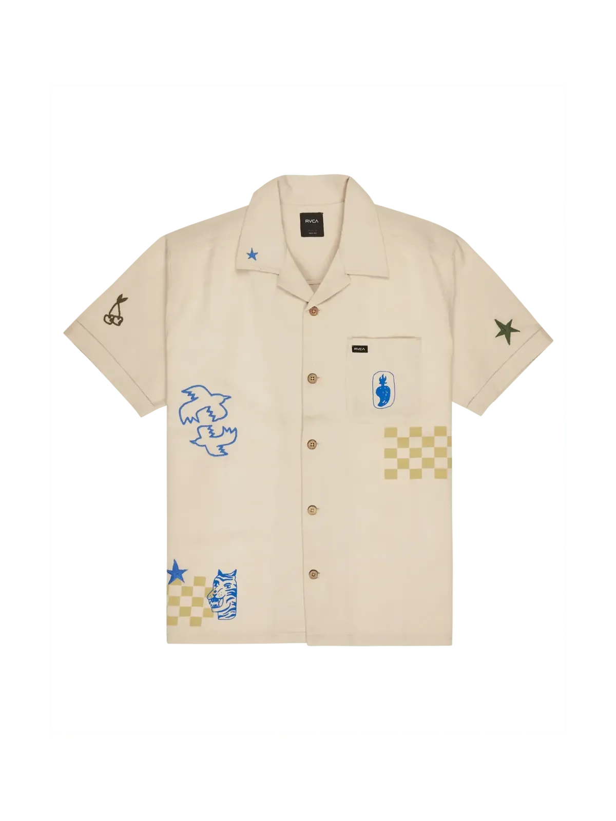 Chemises Rvca Af Elements Ss Moonbeam, vue de dos a plat