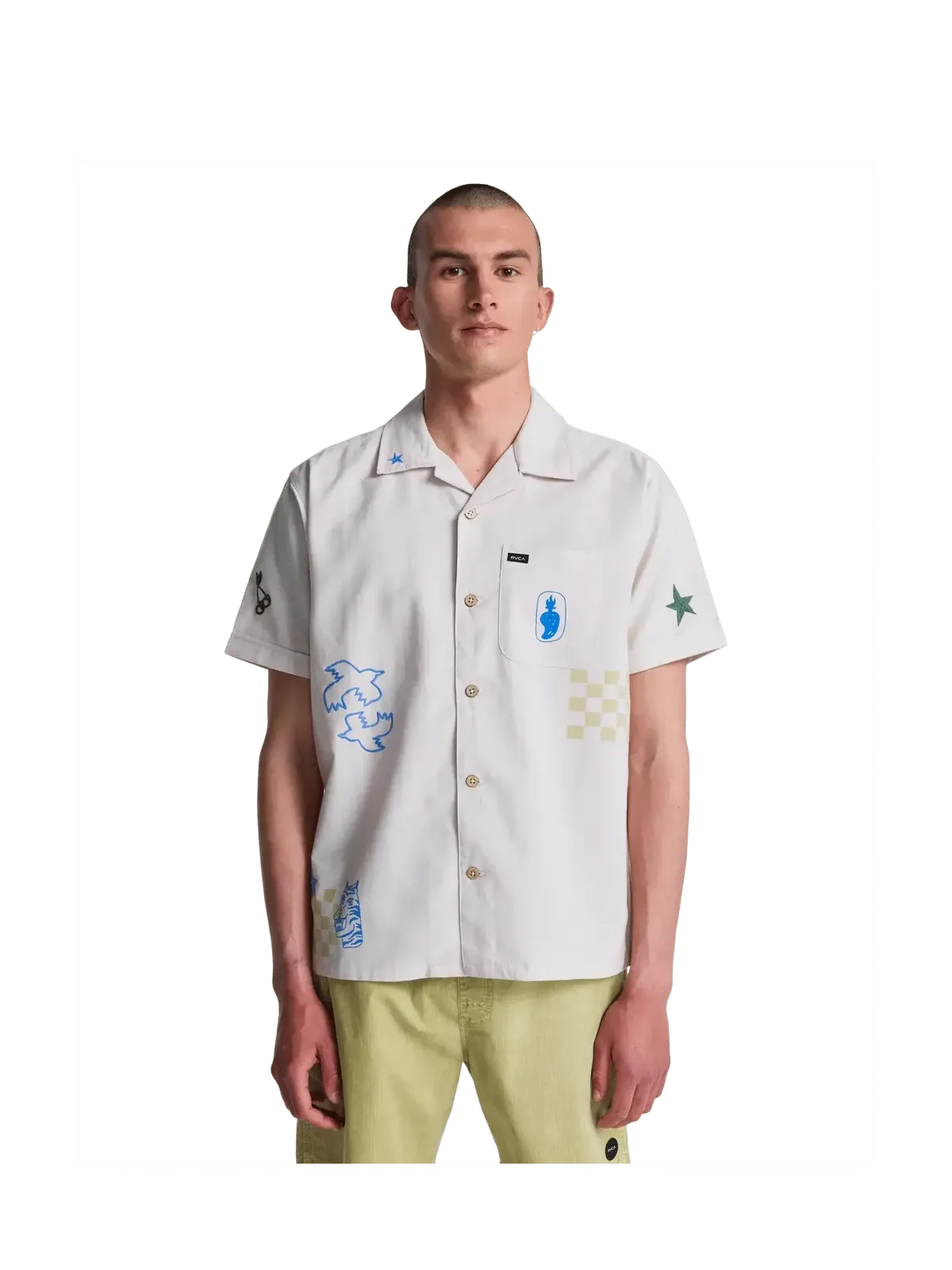 Chemises Rvca Af Elements Ss Moonbeam, vue portée de face