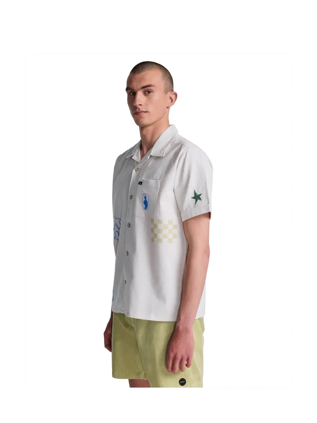 Chemises Rvca Af Elements Ss Moonbeam, vue porté de ¾