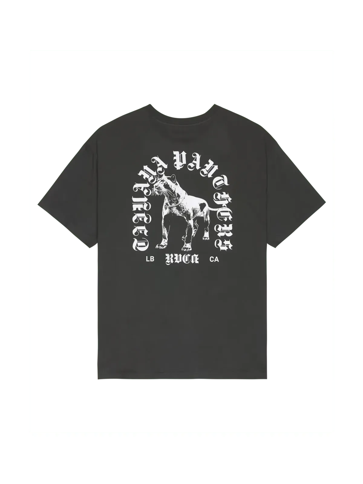 Teeshirts Rvca Bad Panther Pocket Ss Pirate Black, vue de dos a plat