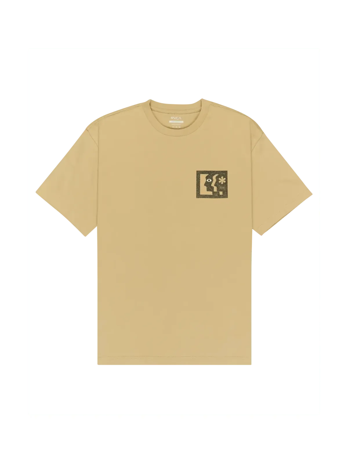 Teeshirts Rvca Face To Face Ss Khaki, vue de face a plat