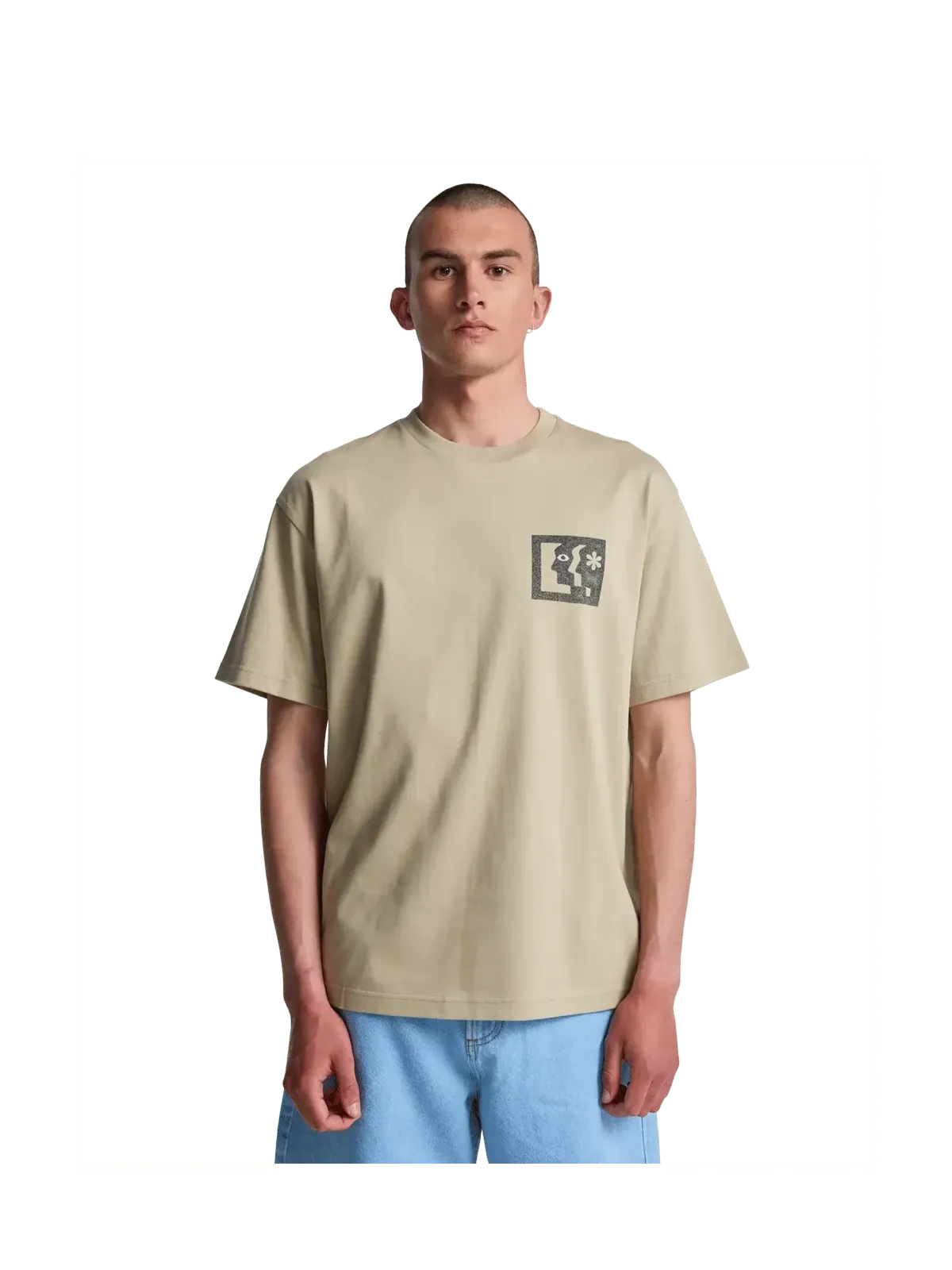 Teeshirts Rvca Face To Face Ss Khaki, vue portée de face