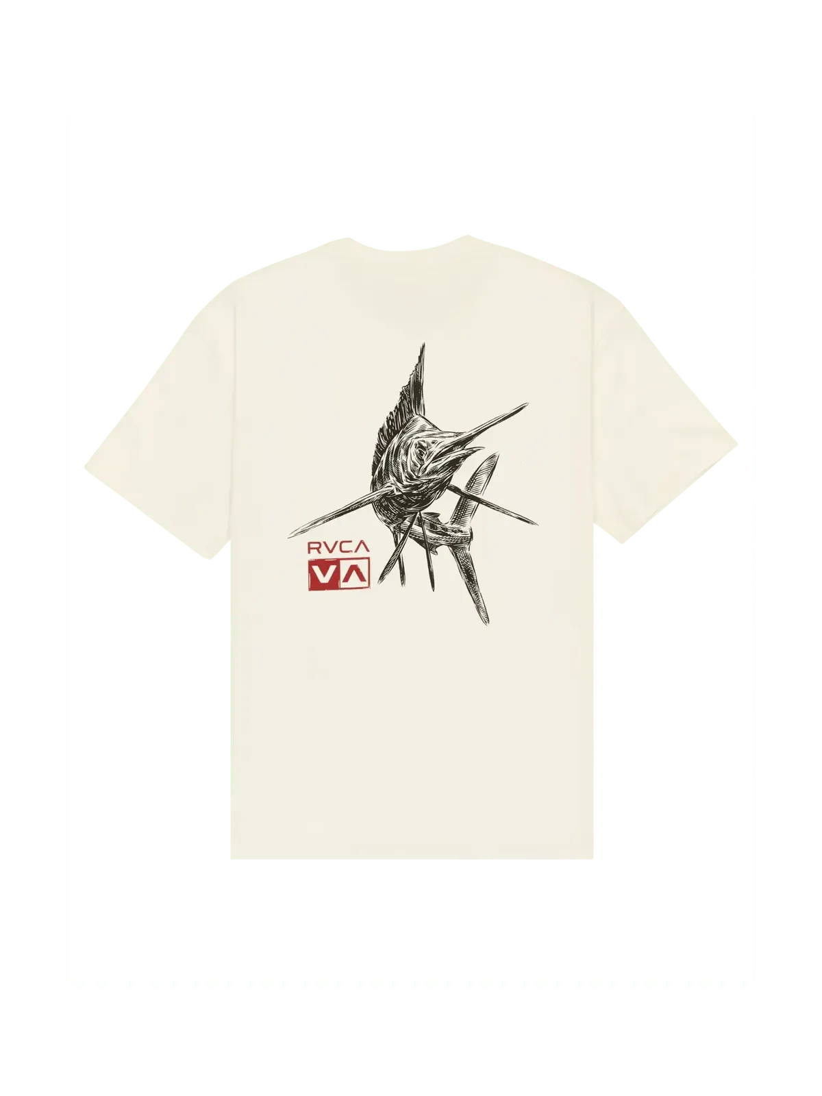 Teeshirts Rvca Horton Florida Ss Antique White, vue de dos a plat