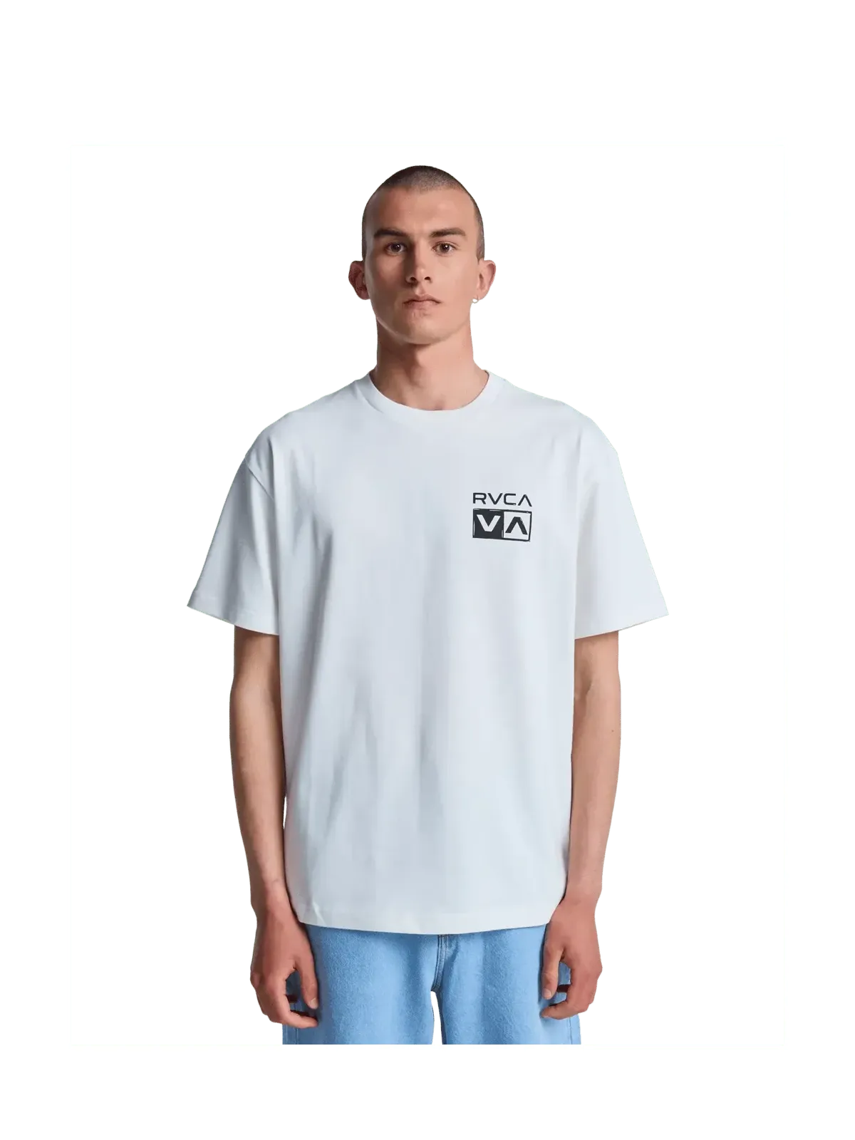 Teeshirts Rvca Horton Florida Ss Antique White, vue portée de face