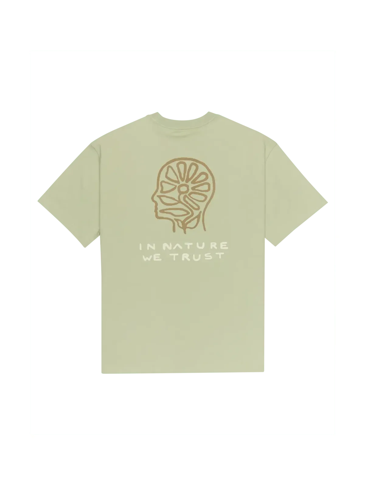 Teeshirts Rvca In Nature Ss Light Olive, vue de dos a plat