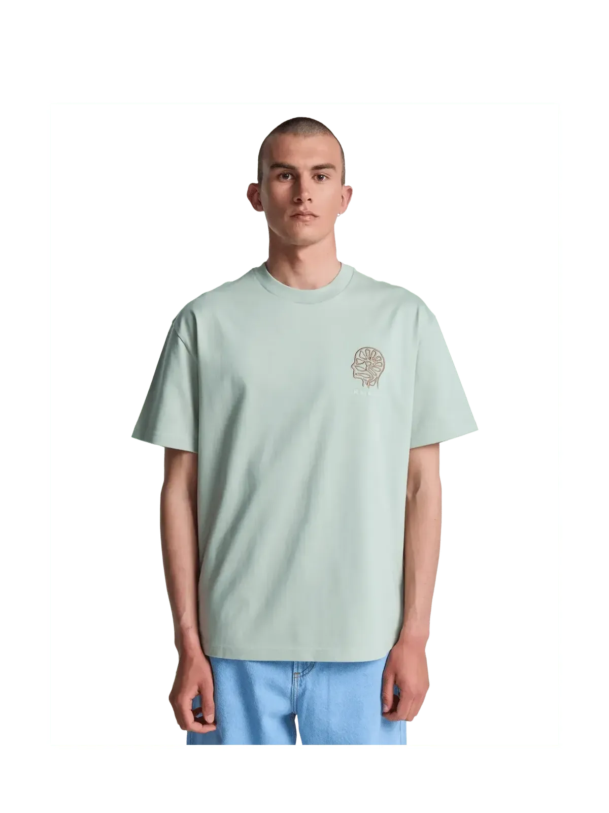 Teeshirts Rvca In Nature Ss Light Olive, vue portée de face