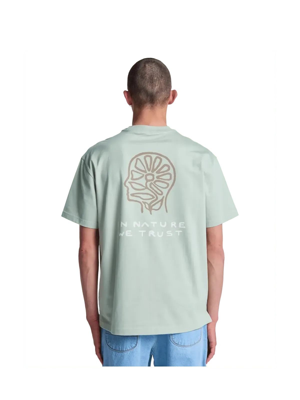 Teeshirts Rvca In Nature Ss Light Olive, vue portée de dos