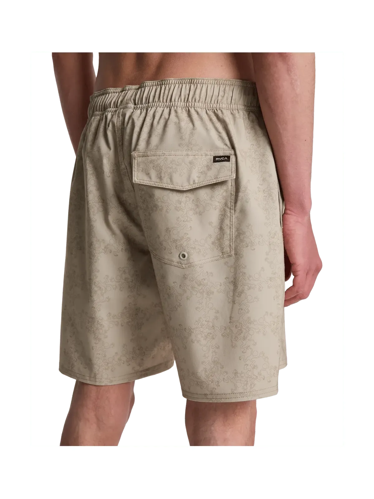 Maillots de bain Rvca Judgement Elastic 18 Khaki, vue portée détail ¾ arrière
