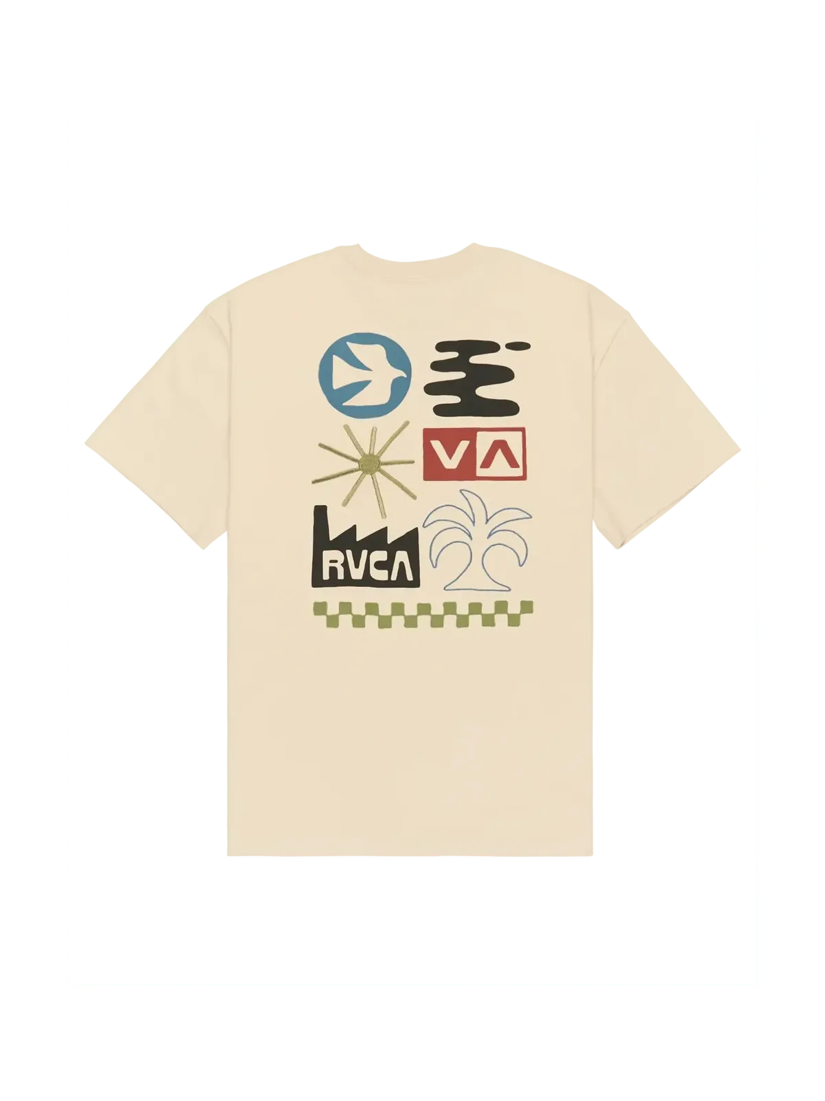 Teeshirts Rvca Mirage Ss Moonbeam, vue de dos a plat