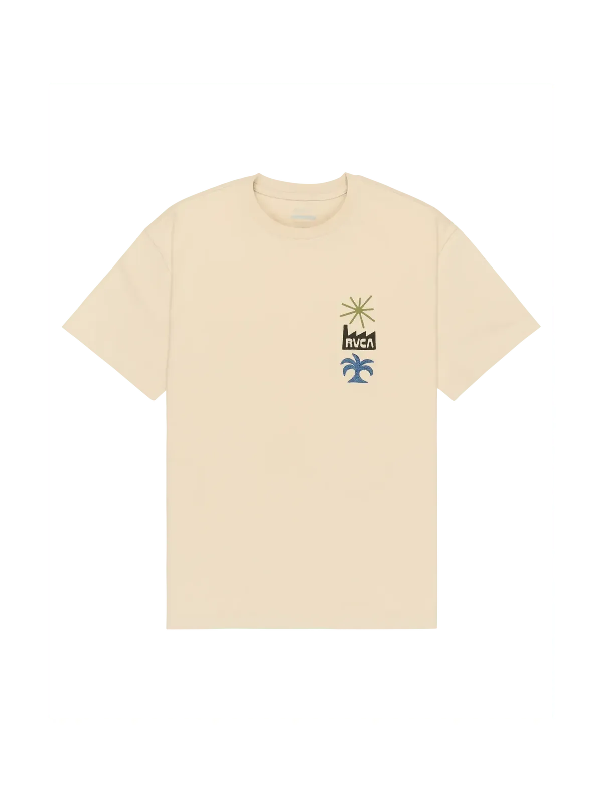 Teeshirts Rvca Mirage Ss Moonbeam, vue de face a plat