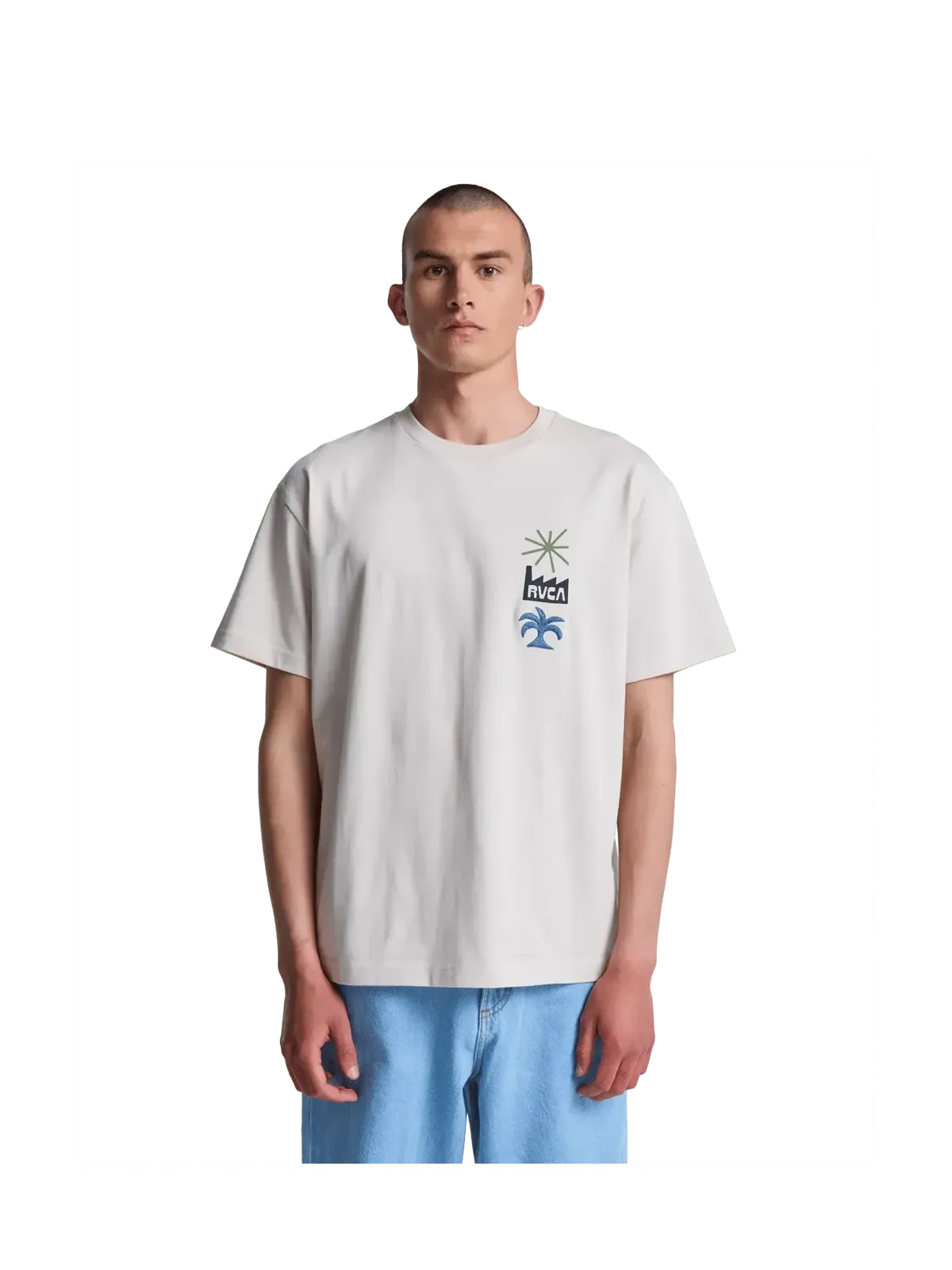 Teeshirts Rvca Mirage Ss Moonbeam, vue portée de face