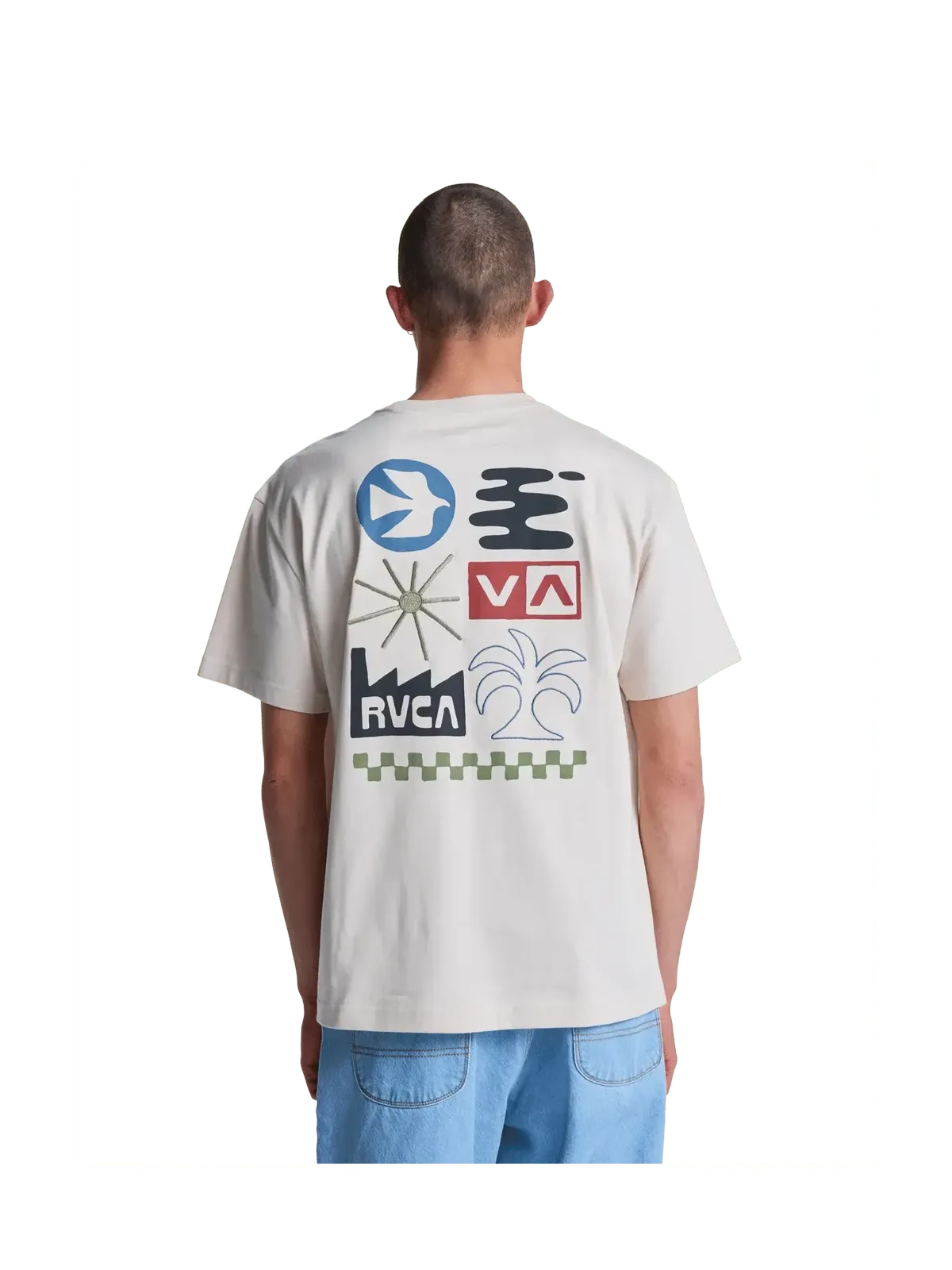 Teeshirts Rvca Mirage Ss Moonbeam, vue portée de dos