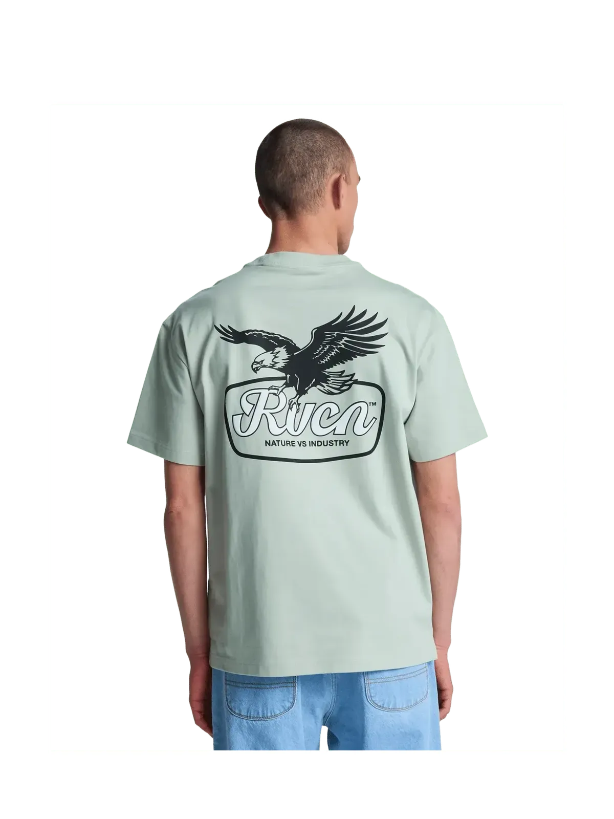 Teeshirts Rvca On Wings Ss Light Olive, vue portée de dos