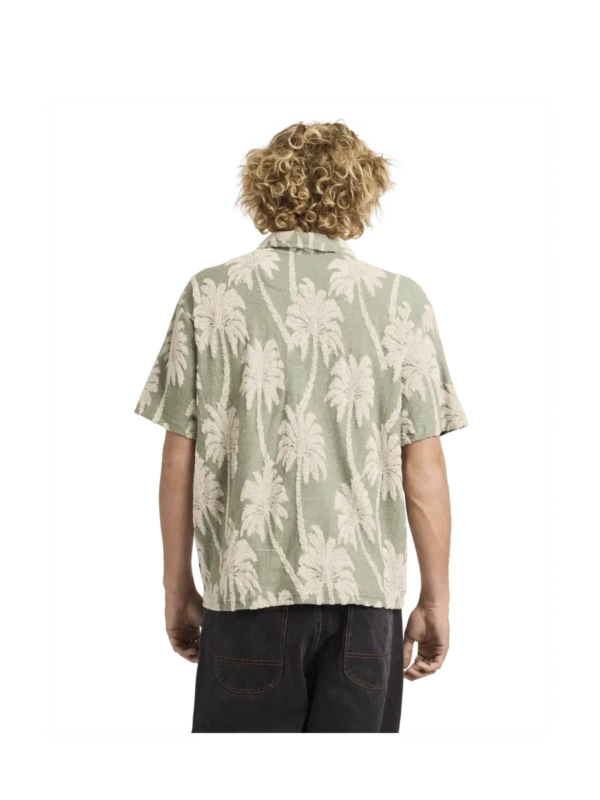 Teeshirts Rvca Palm Fall Ss Jade, vue de face a plat