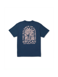 Teeshirts Rvca Palmgrove Ss Moody Blue, vue de dos a plat