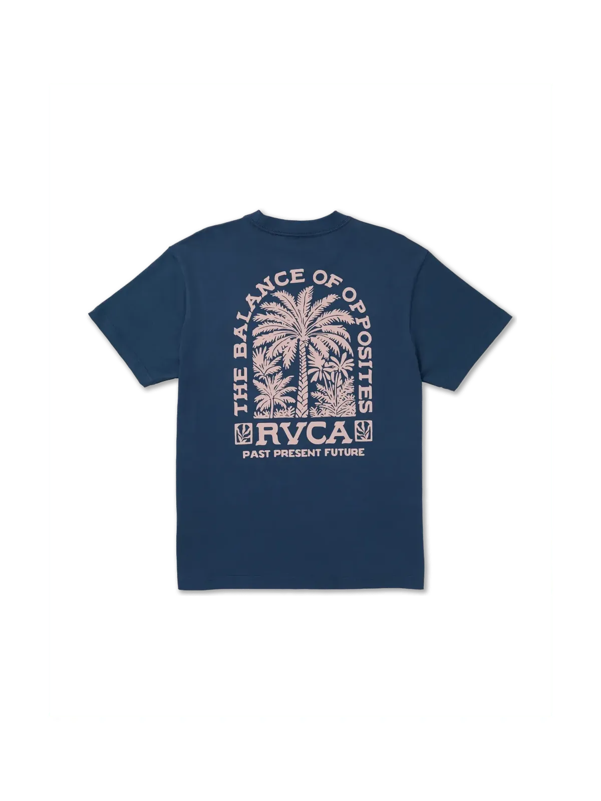 Teeshirts Rvca Palmgrove Ss Moody Blue, vue de dos a plat
