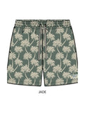 Shorts Rvca Palms Down Exotica Elastic 17 Jade, vue dessin de face a plat