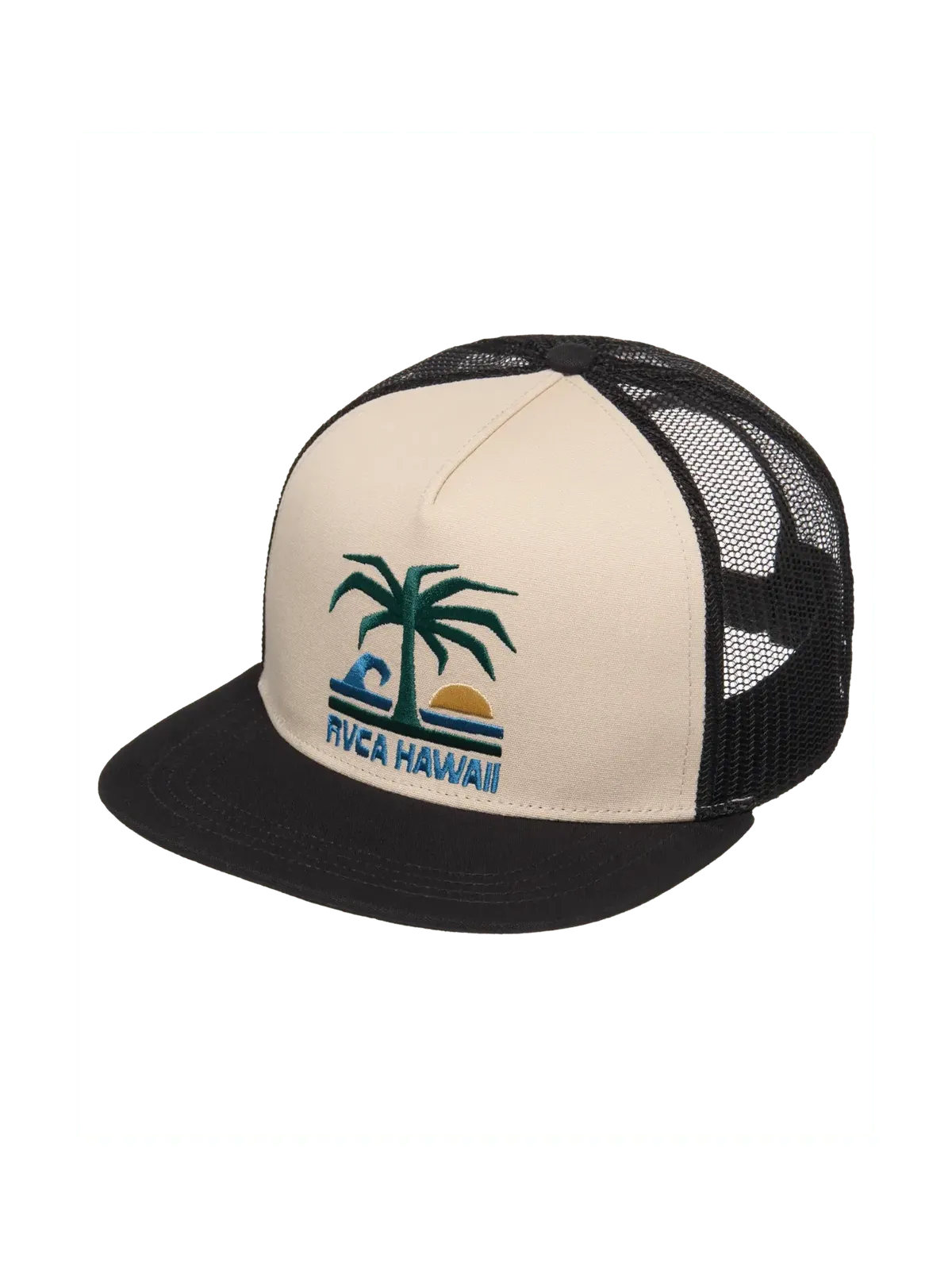 Casquettes Rvca Resort Inc. Trucker Silver Bleach, vue de face de ¾