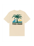 Teeshirts Rvca Rvca Aloha Ss Moonbeam, vue de dos a plat