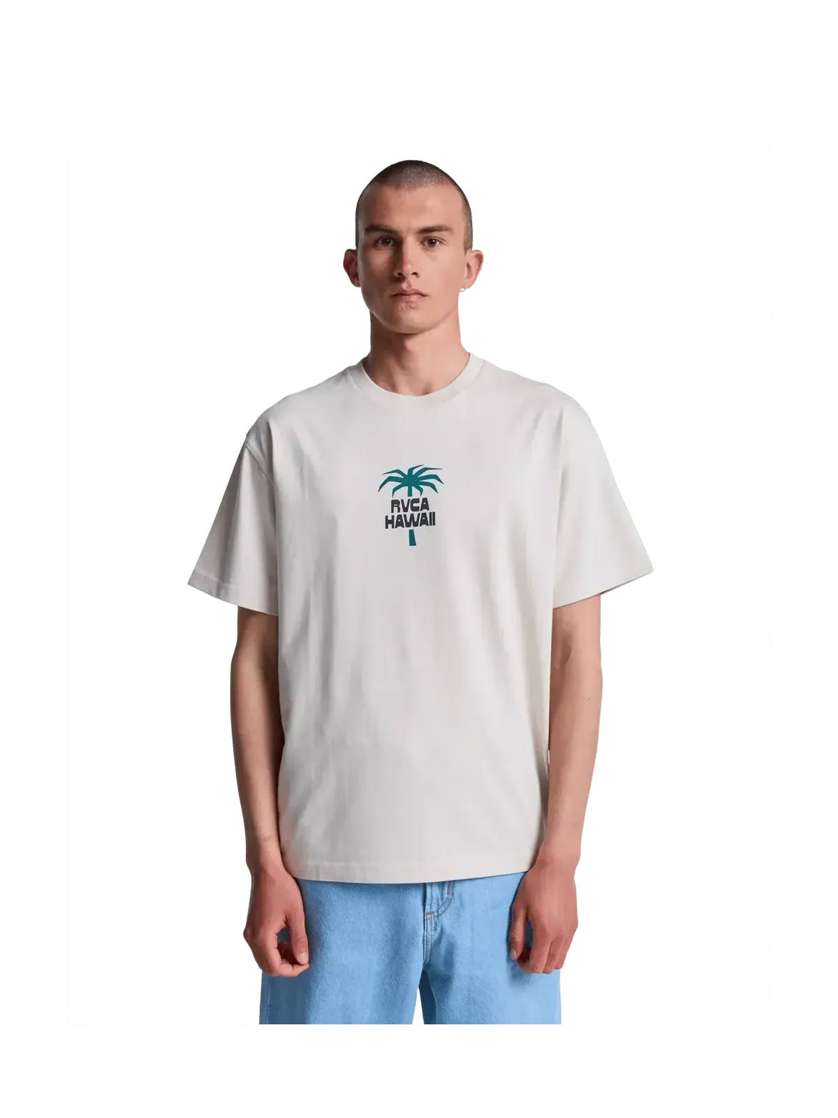 Teeshirts Rvca Rvca Aloha Ss Moonbeam, vue portée de face