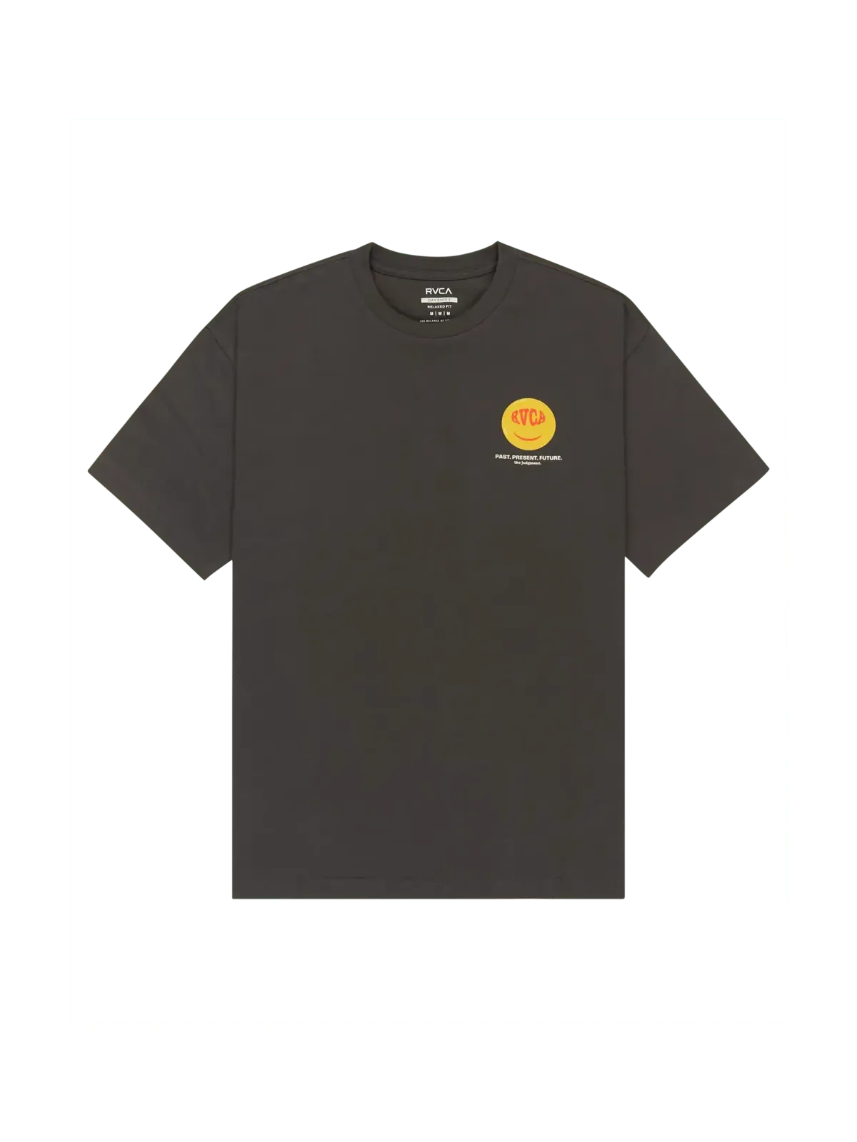 Teeshirts Rvca The Judgement Ss Tee Garage Blue, vue de face a plat