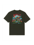 Teeshirts Rvca Welcome To Rvca Ss Pirate Black, vue de dos a plat