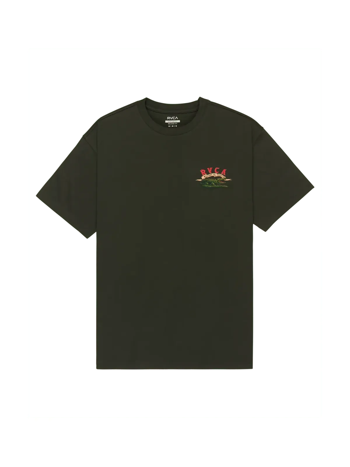 Teeshirts Rvca Welcome To Rvca Ss Pirate Black, vue de face a plat