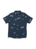 Chemises Salty crew Breezer Perf Button Up Midnight Navy, vue à plat avant