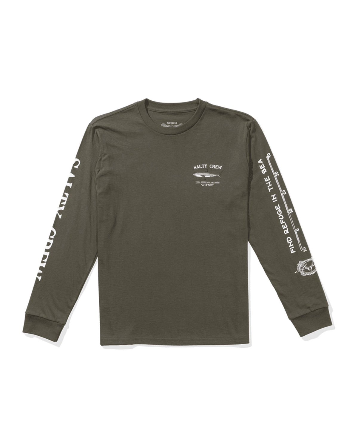 Teeshirts Salty crew Bruce Boys L/S Tee Dusty Olive, vue de face